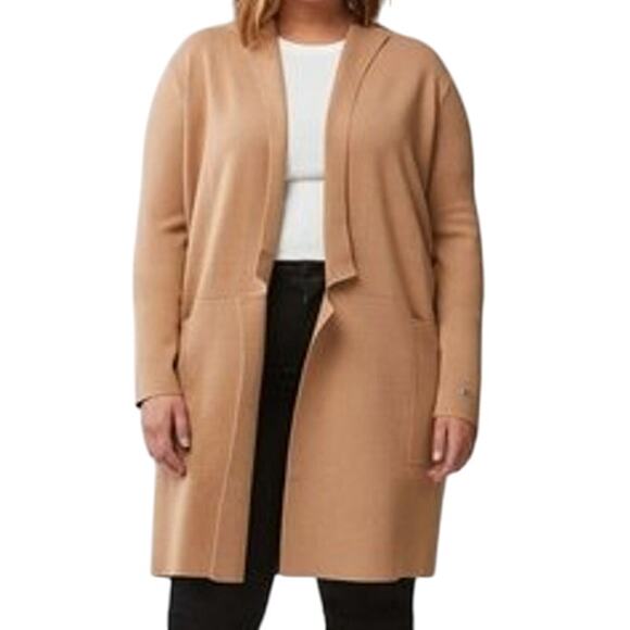 Soia & Kyo Tan Benela Coatigan Cardigan Sweater Jacket Coat Size 2XL - Picture 1 of 11